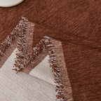 Solid Color Chenille Sofa Throw Blanket, Modern Decor Soft Couch Cover with Fringes