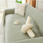 Solid Color Chenille Sofa Throw Blanket, Modern Decor Soft Couch Cover with Fringes