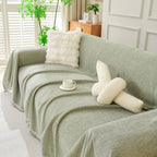 Solid Color Chenille Sofa Throw Blanket, Modern Decor Soft Couch Cover with Fringes