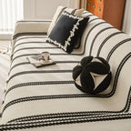 Boho Couch Throw Blanket with Textured Stripes, Sofa Cover for Living Room Decor