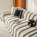 Boho Couch Throw Blanket with Textured Stripes, Sofa Cover for Living Room Decor