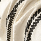 Boho Couch Throw Blanket with Textured Stripes, Sofa Cover for Living Room Decor