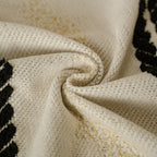 Boho Couch Throw Blanket with Textured Stripes, Sofa Cover for Living Room Decor