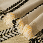 Boho Couch Throw Blanket with Textured Stripes, Sofa Cover for Living Room Decor