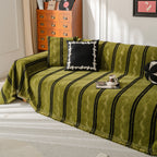 Boho Couch Throw Blanket with Textured Stripes, Sofa Cover for Living Room Decor