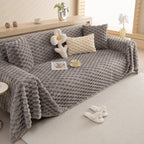 Thick Plush Faux Fur Couch Cover Blanket Warm Fuzzy Blanket Couch Protector for Winter