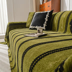 Boho Couch Throw Blanket with Textured Stripes, Sofa Cover for Living Room Decor