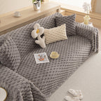 Thick Plush Faux Fur Couch Cover Blanket Warm Fuzzy Blanket Couch Protector for Winter
