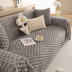 Thick Plush Faux Fur Couch Cover Blanket Warm Fuzzy Blanket Couch Protector for Winter