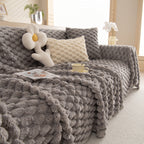 Thick Plush Faux Fur Couch Cover Blanket Warm Fuzzy Blanket Couch Protector for Winter