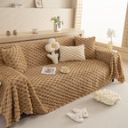 Thick Plush Faux Fur Couch Cover Blanket Warm Fuzzy Blanket Couch Protector for Winter
