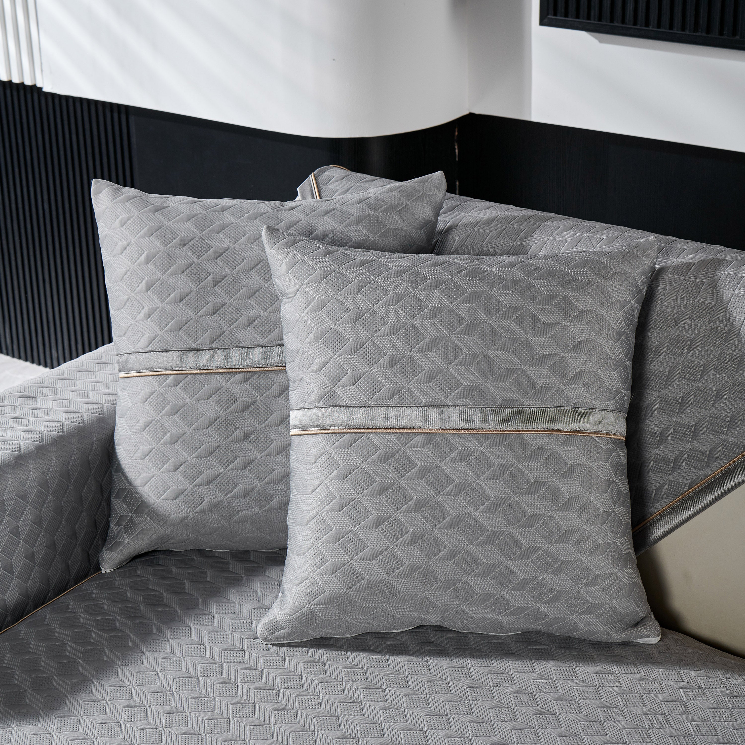 Geometric 3D Sofa Cover, Non-Slip Couch Protector for Seat, Backrest & Armrest