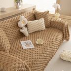 Thick Plush Faux Fur Couch Cover Blanket Warm Fuzzy Blanket Couch Protector for Winter