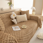 Thick Plush Faux Fur Couch Cover Blanket Warm Fuzzy Blanket Couch Protector for Winter