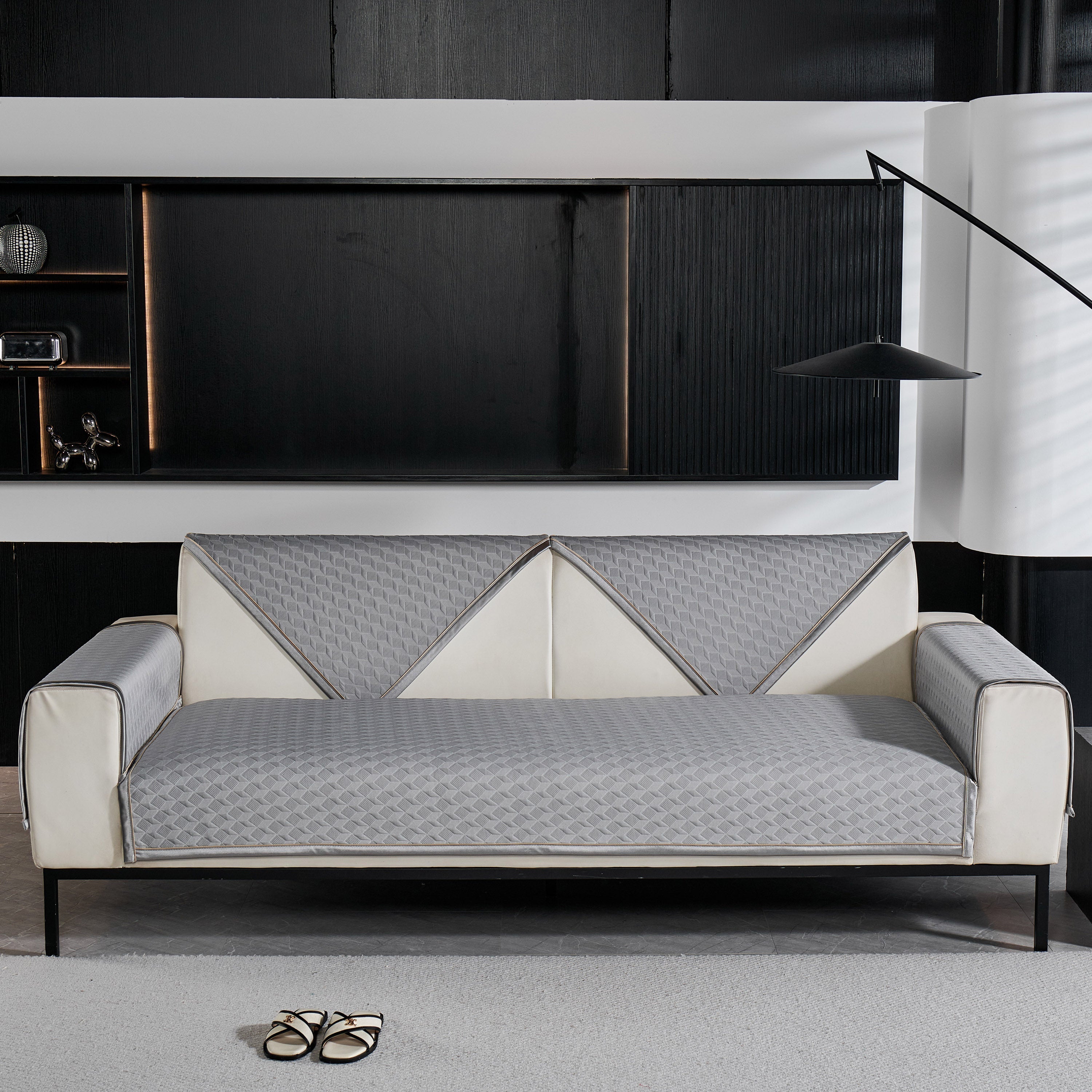 Geometric 3D Sofa Cover, Non-Slip Couch Protector for Seat, Backrest & Armrest