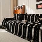 Boho Couch Throw Blanket with Textured Stripes, Sofa Cover for Living Room Decor