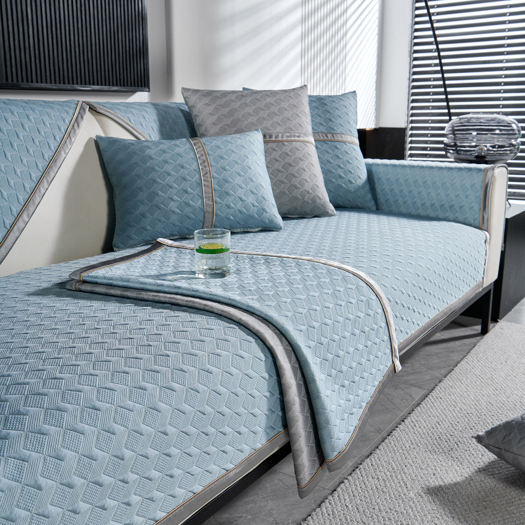 Geometric 3D Sofa Cover, Non-Slip Couch Protector for Seat, Backrest & Armrest