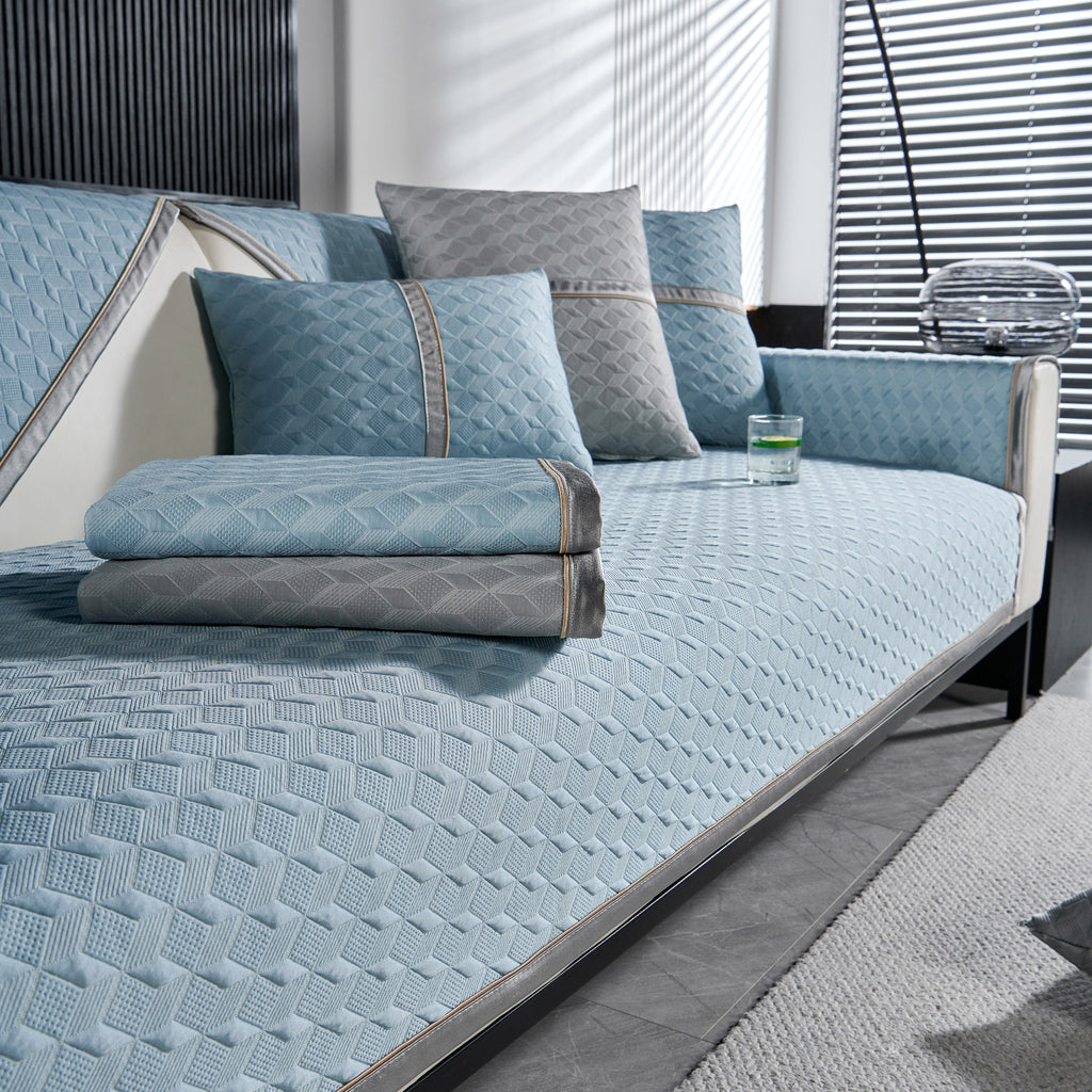 Geometric 3D Sofa Cover, Non-Slip Couch Protector for Seat, Backrest & Armrest