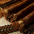 Boho Couch Throw Blanket with Textured Stripes, Sofa Cover for Living Room Decor