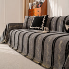 Boho Couch Throw Blanket with Textured Stripes, Sofa Cover for Living Room Decor