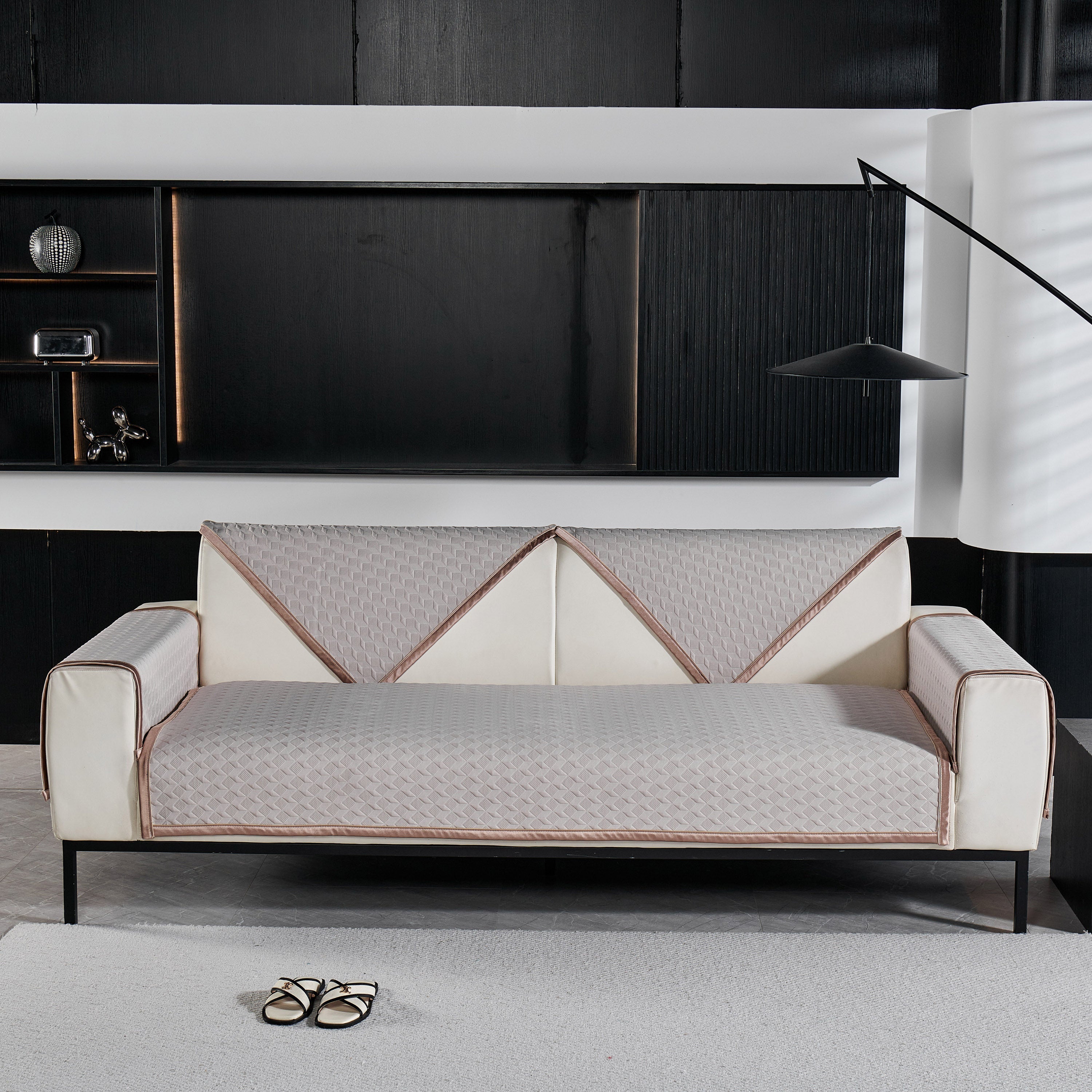 Geometric 3D Sofa Cover, Non-Slip Couch Protector for Seat, Backrest & Armrest