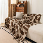 Modern Chenille Bold Abstract Pattern Sofa Cover, Artistic Decorative Furniture Cover
