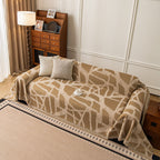 Modern Chenille Bold Abstract Pattern Sofa Cover, Artistic Decorative Furniture Cover