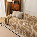 Modern Chenille Bold Abstract Pattern Sofa Cover, Artistic Decorative Furniture Cover