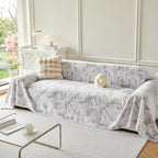 Plush Faux Fur Warm Sofa Cover with Waves Jacquard Textured Throw Blankets for Couch