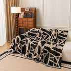 Modern Chenille Bold Abstract Pattern Sofa Cover, Artistic Decorative Furniture Cover