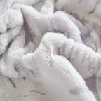 Plush Faux Fur Warm Sofa Cover with Waves Jacquard Textured Throw Blankets for Couch