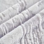 Plush Faux Fur Warm Sofa Cover with Waves Jacquard Textured Throw Blankets for Couch
