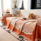 Floral Sofa Slipcovers Reversible Sofa Throw Covers with Tassels Pretty Furniture Covers for Sofas