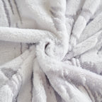 Plush Faux Fur Warm Sofa Cover with Waves Jacquard Textured Throw Blankets for Couch