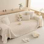Thick Plush Faux Fur Couch Cover Blanket Warm Fuzzy Blanket Couch Protector for Winter