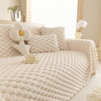 Thick Plush Faux Fur Couch Cover Blanket Warm Fuzzy Blanket Couch Protector for Winter