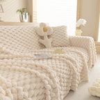 Thick Plush Faux Fur Couch Cover Blanket Warm Fuzzy Blanket Couch Protector for Winter
