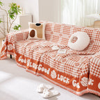 Chenille Houndstooth Sofa Throw Cover, Scratch Proof Cozy Throw Blankets for Couch