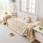 Soft Woven Leaf Couch Blanket, Pet-friendly Sectional Sofa Slipcover For Cats Dogs