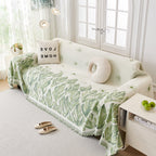 Soft Woven Leaf Couch Blanket, Pet-friendly Sectional Sofa Slipcover For Cats Dogs