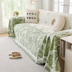 Soft Woven Leaf Couch Blanket, Pet-friendly Sectional Sofa Slipcover For Cats Dogs