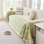 Soft Woven Leaf Couch Blanket, Pet-friendly Sectional Sofa Slipcover For Cats Dogs