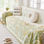 Soft Woven Leaf Couch Blanket, Pet-friendly Sectional Sofa Slipcover For Cats Dogs