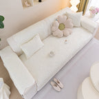 Sofa Cover for Leather & Fabric Couches, 3D Leaf Embossed Quilted Furniture Covers