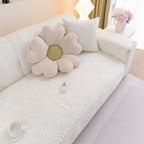 Sofa Cover for Leather & Fabric Couches, 3D Leaf Embossed Quilted Furniture Covers