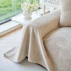 Thick Sherpa Fleece Sofa Protector Cover Stylish Durable Slipcovers for Couches and Chairs