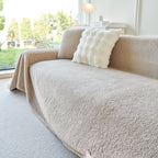 Thick Sherpa Fleece Sofa Protector Cover Stylish Durable Slipcovers for Couches and Chairs