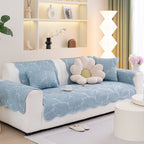 Sofa Cover for Leather & Fabric Couches, 3D Leaf Embossed Quilted Furniture Covers