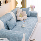 Sofa Cover for Leather & Fabric Couches, 3D Leaf Embossed Quilted Furniture Covers