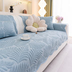 Sofa Cover for Leather & Fabric Couches, 3D Leaf Embossed Quilted Furniture Covers
